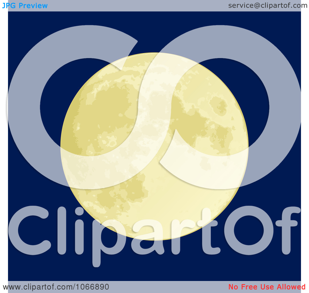 Clipart Full Moon In A Blue Sky   Royalty Free Vector Illustration By