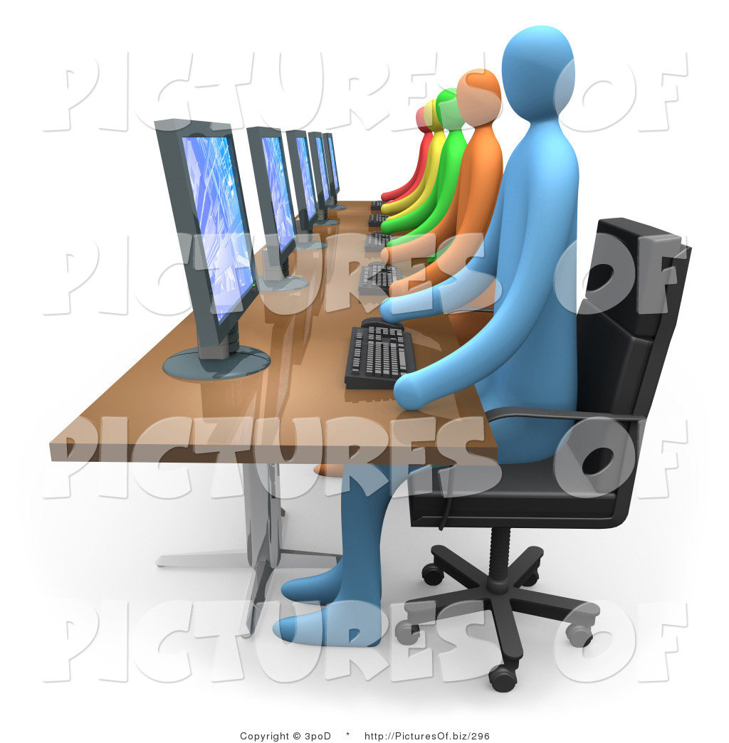 Clipart Of 3d Office Workers At Computers By 3pod    296