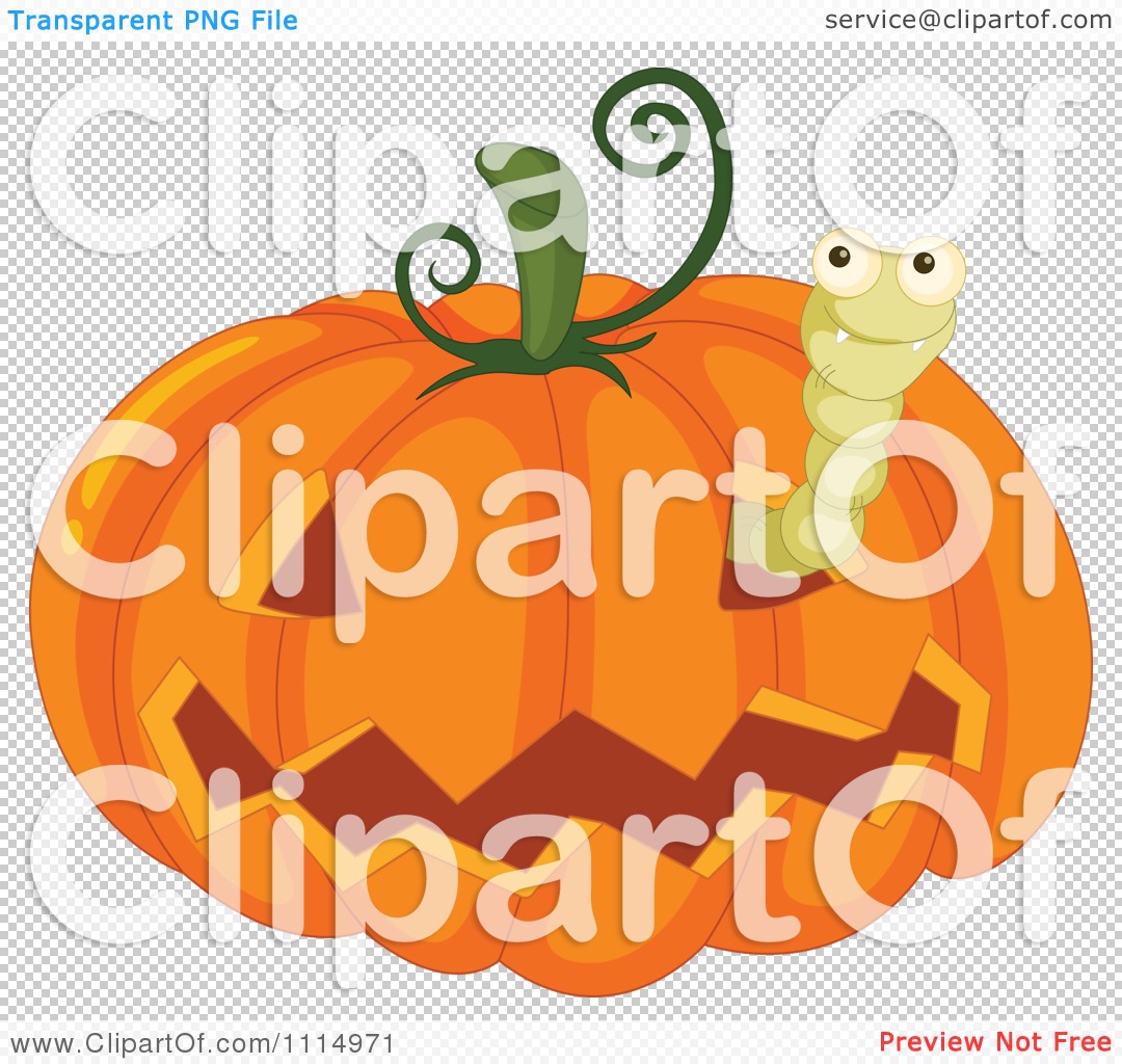 Clipart Worm Emerging From A Halloween Jackolantern Eye   Royalty Free