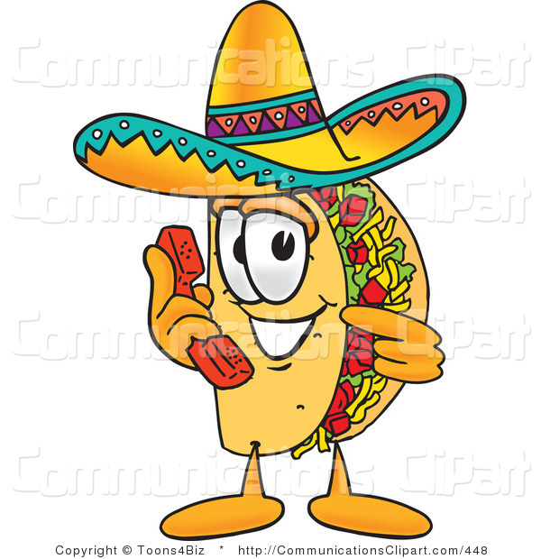 Communication Clipart Of A Mexican Taco Mascot Cartoon Character