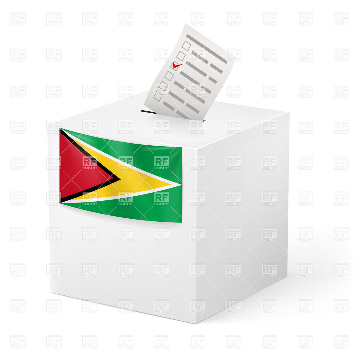 Election In Guyana  Ballot Box With Voting Paper 30664 Download