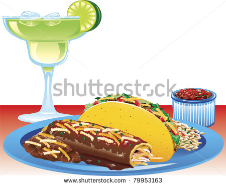 Enchiladas With Rice And Beans Clipart Rice Refried Beans