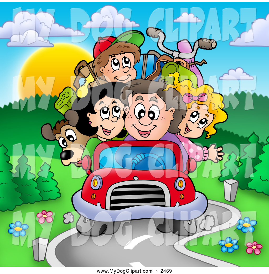 Family Driving Clipart Family Members Driving On