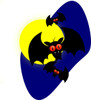 Free Clipart Image  Vampire Bats With Red Eyes Flying By A Full Moon    