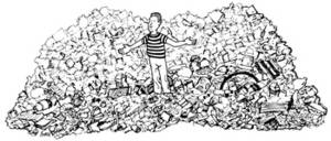 Free Picture Of A Man Standing In A Pile Of Garbage