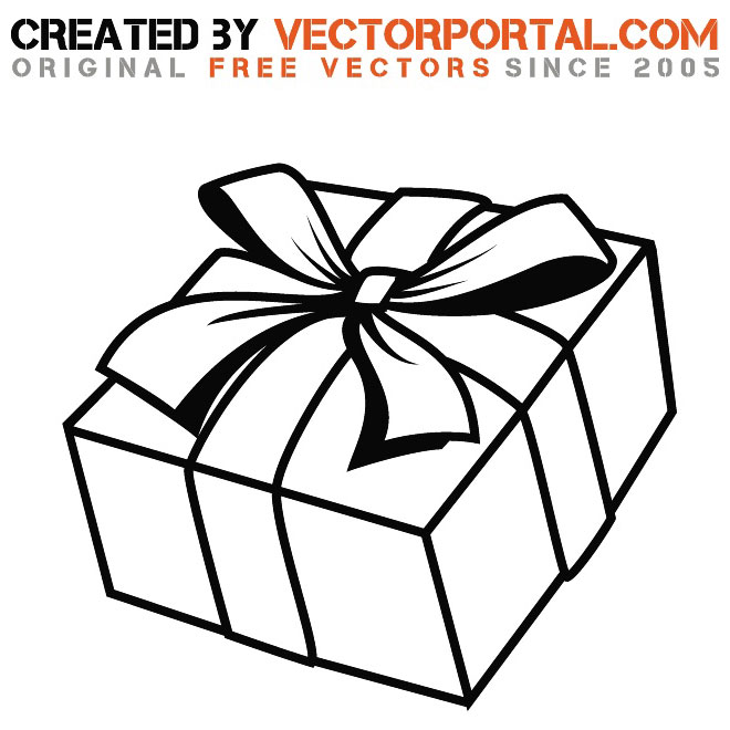 Gift Wrapped With Ribbon Vector   Download At Vectorportal