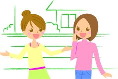 Girls Talking Stock Vectors Illustrations   Clipart