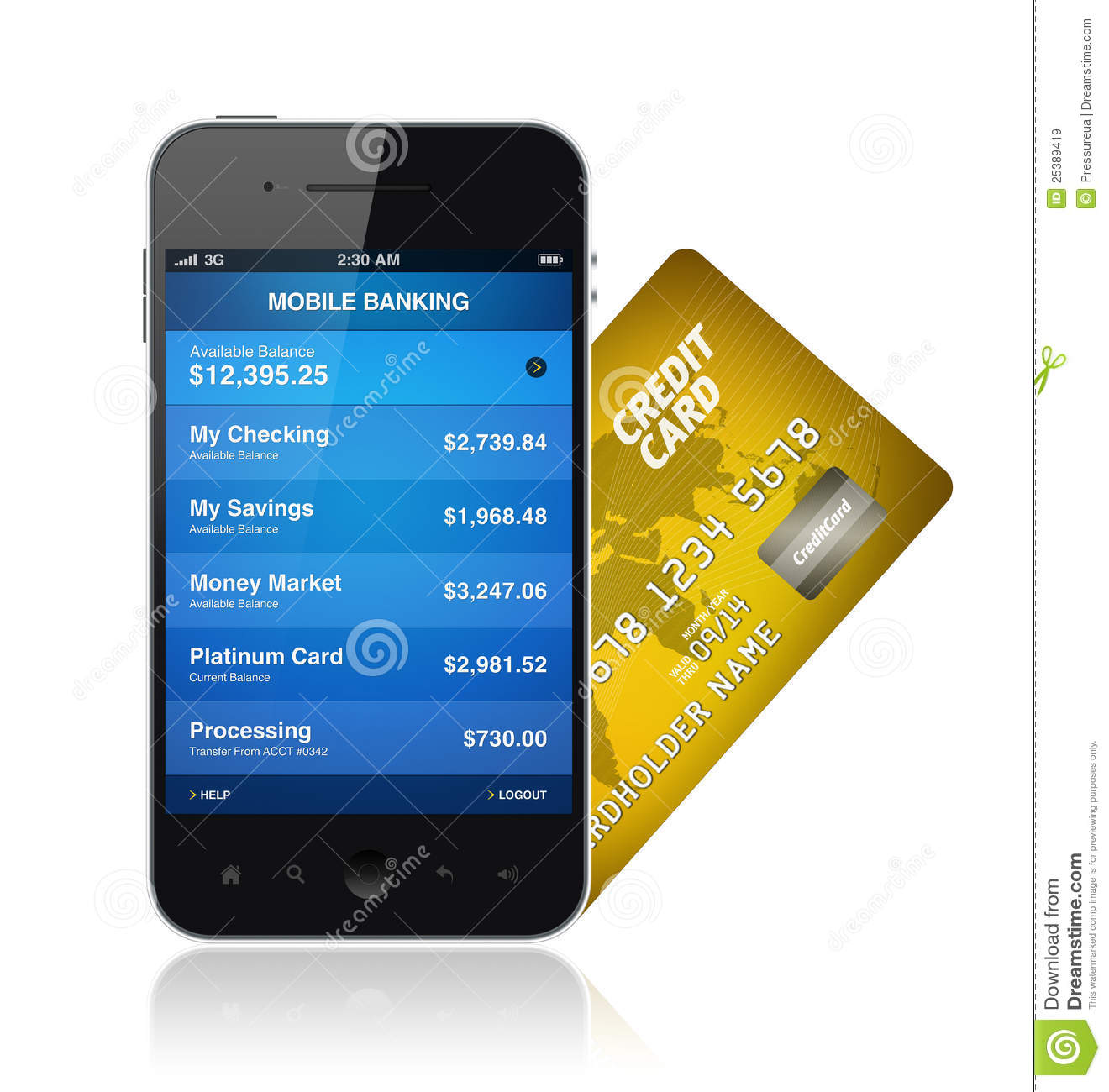 Illustration Of Mobile Banking Application On A Modern Mobile Phone