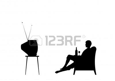Man Watching Tv Clipart