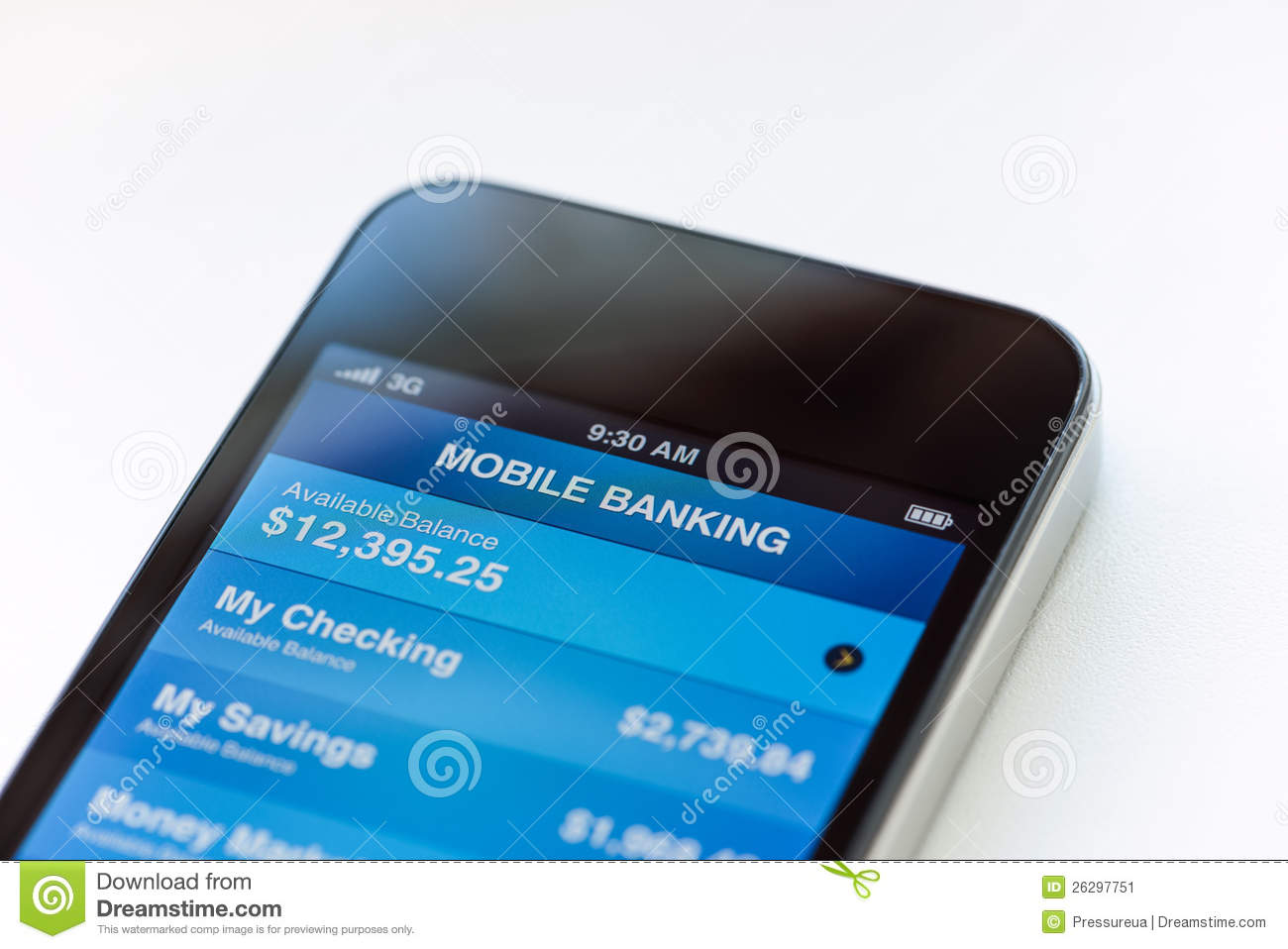 Mobile Phone With Mobile Banking Application On A Screen  Closeup Shot