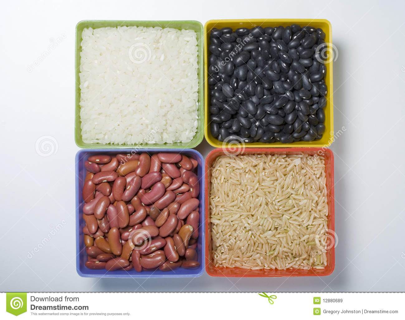 Of Dried White Rice Brown Rice Black Beans And Kidney Beans