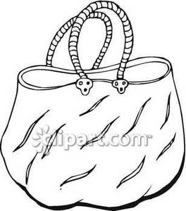 Outline Of A Woman S Tote Bag Royalty Free Clipart Picture