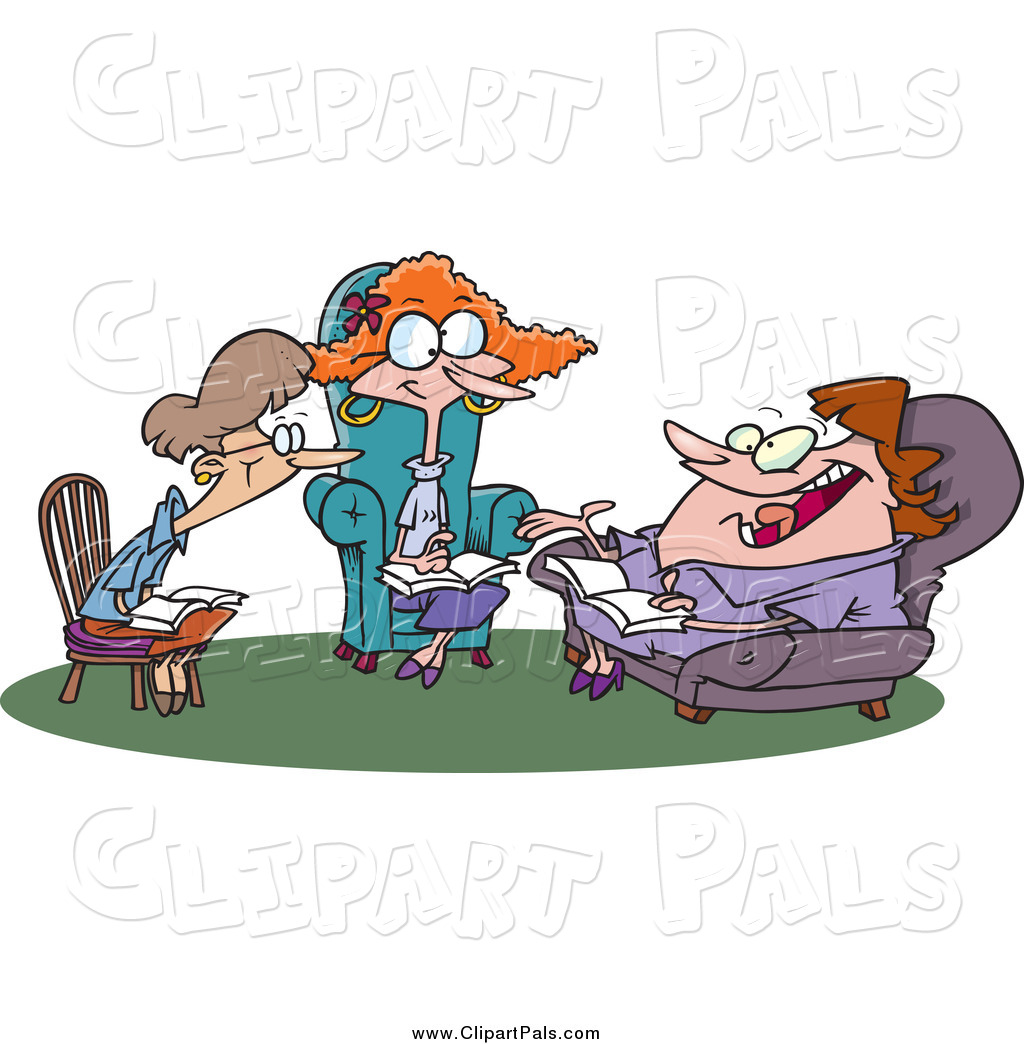 Pal Clipart Of Cartoon Ladies Talking During A Book Club Meeting