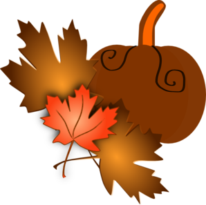 Pumpkin With Leaves Clip Art At Clker Com   Vector Clip Art Online