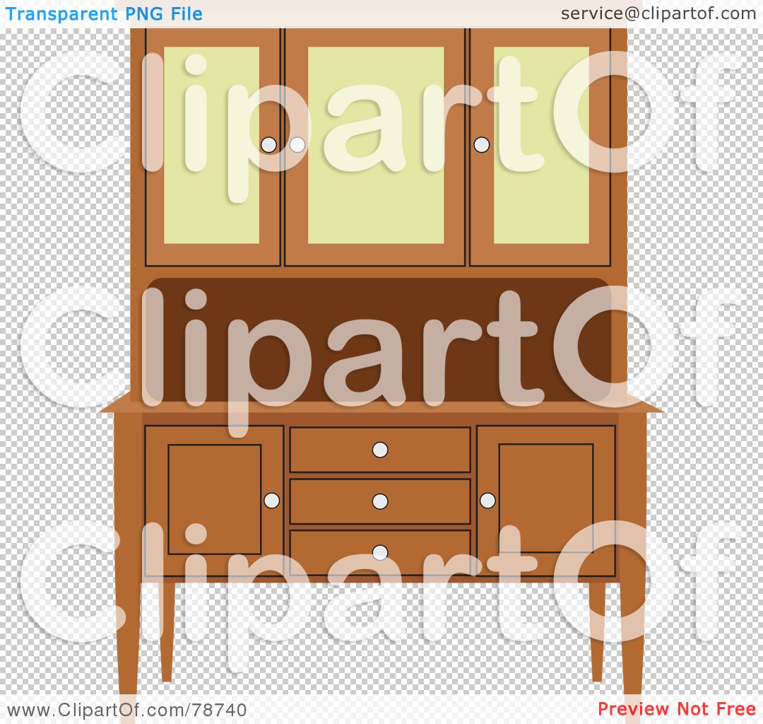 Rf  Clipart Illustration Of A Wooden Side Cabinet By Prawny  78740