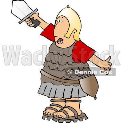 Roman Army Soldier Going Into Battle With A Sword Clipart   Dennis