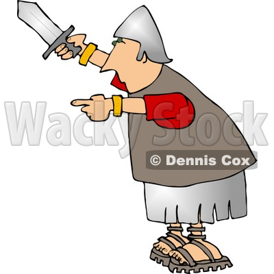 Roman Army Soldier Holding A Knife Clipart   Dennis Cox  5068