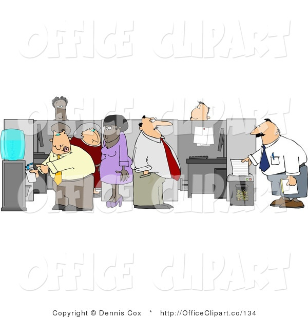 Royalty Free Office Clip Art Of Office Workers By Cubicles