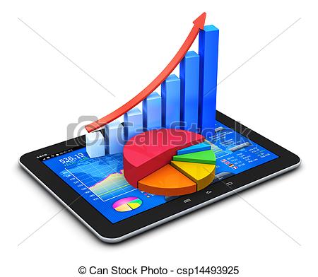 Stock Illustration   Mobile Finance And Statistics Concept   Stock