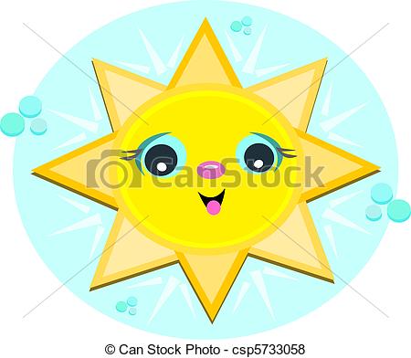 Vector Of Happy Sun With Flower Headband   This Cute Sun Loves To