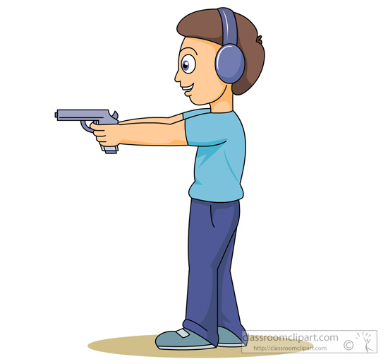 Weapons   Shooting At Target Practice On Range   Classroom Clipart