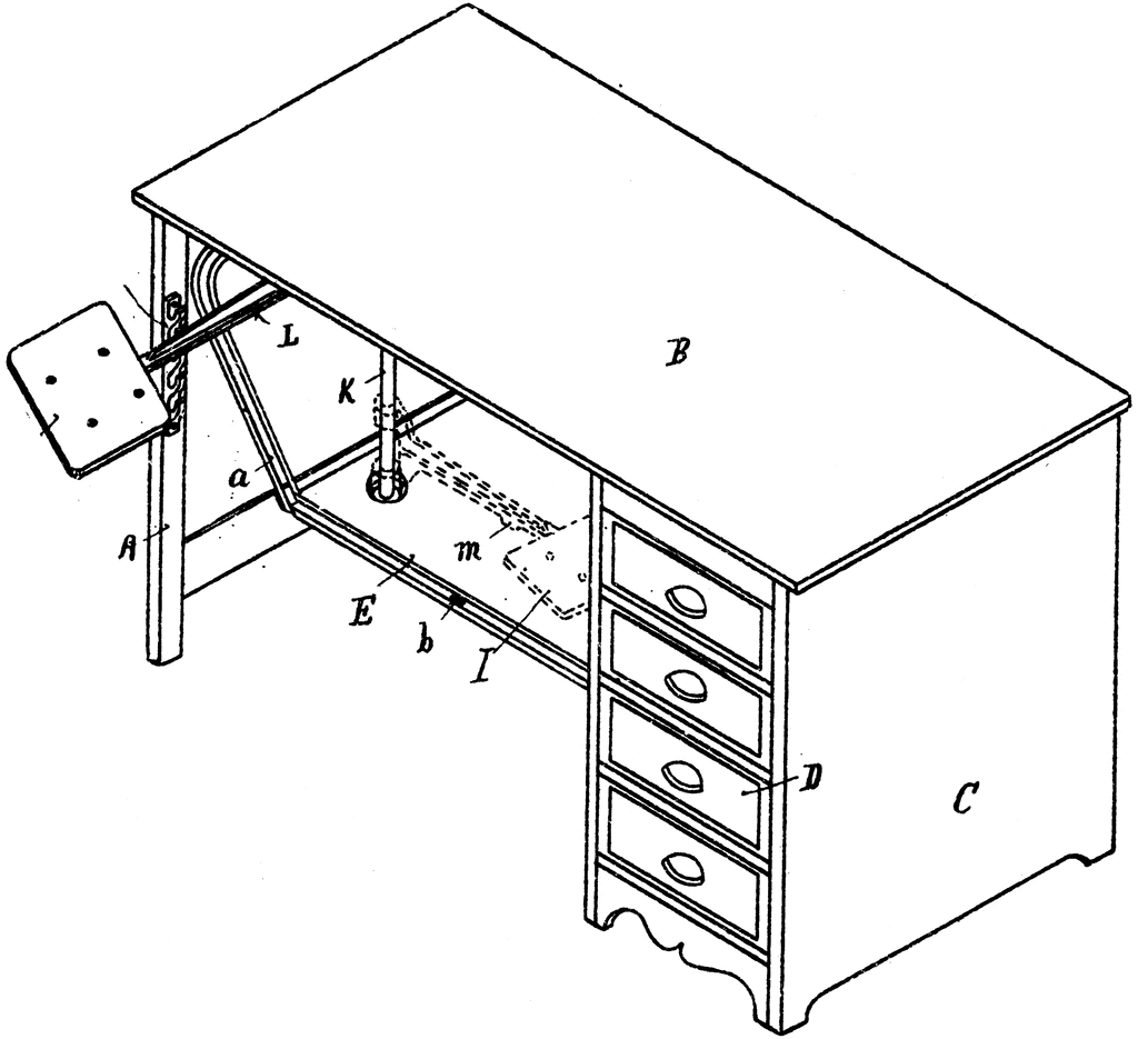 Wooden Cabinet Desk   Clipart Etc