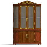 Wooden Cabinet With Glass Of Louis Xv  Stock Images