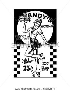 50 S Diner Waitress On Pinterest   Roller Skating Hot Rods And 1950s