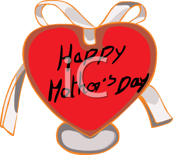 Be Ribboned Heart For Mother S Day   Royalty Free Clipart Image