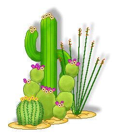 Cactus Clip Art Of A Groups Of Cacti With Flowers And Fruit