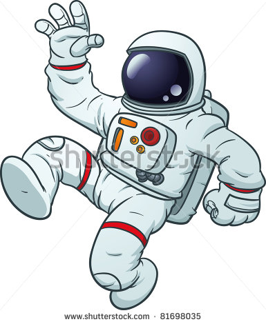 Cartoon Astronaut Floating  Vector Illustration With Simple Gradients