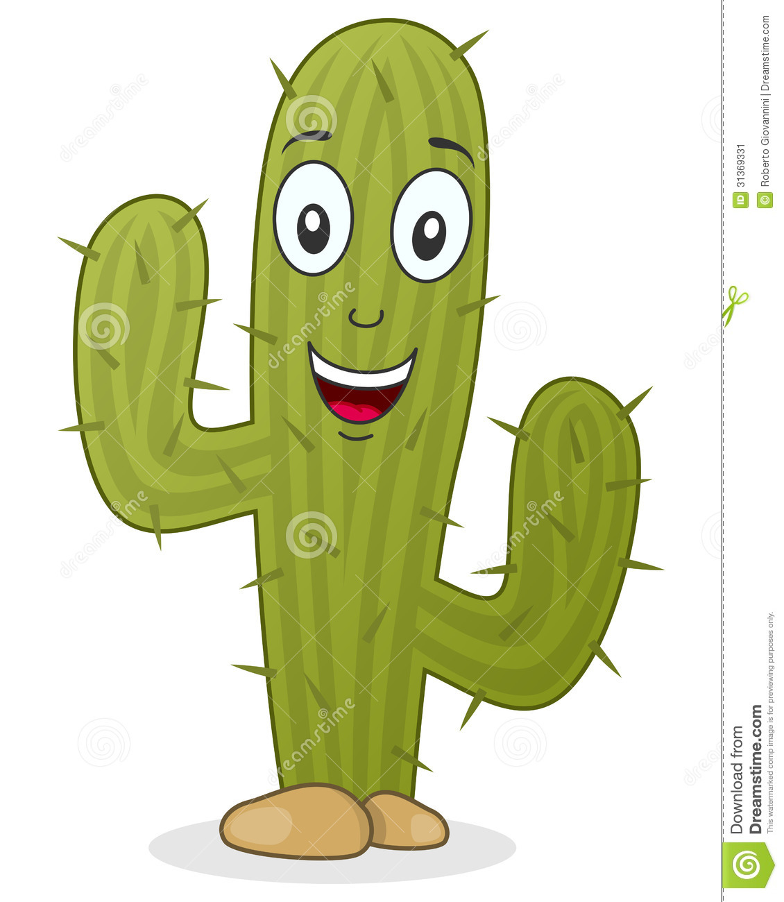 Cartoon Cactus Character Stock Image   Image  31369331