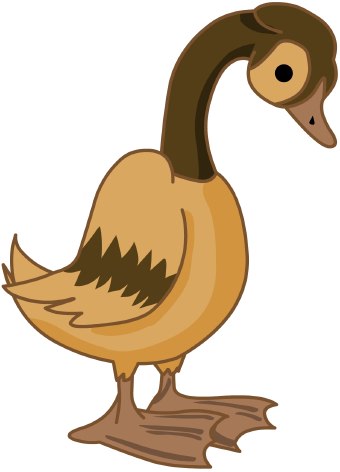 Clip Art Of A Standing Brown Duck With A Long Neck
