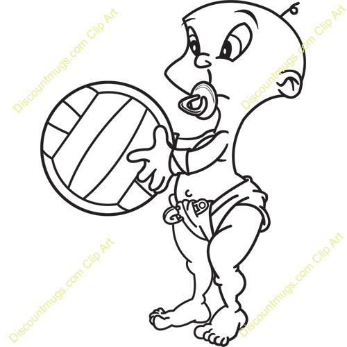 Clipart 11681 Baby Volleyball   Baby Volley Ball Mugs T Shirts    