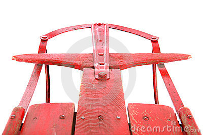 Closeup Of An Antique Red Sled Royalty Free Stock Photo   Image