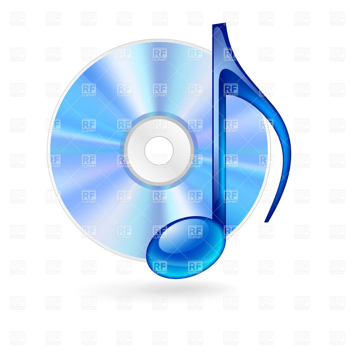     Disc And Blue Musical Note Download Royalty Free Vector Clipart  Eps