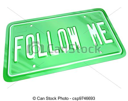 Drawings Of Follow Me License Plate Leader Showing The Way   A Green    