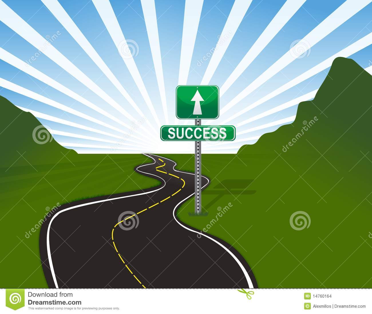 Illustration Of Road To Success  Vector File Available