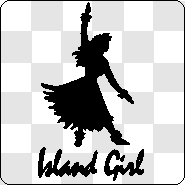 Island Girl Dancing Hula Lady Silhouette Logo Decal