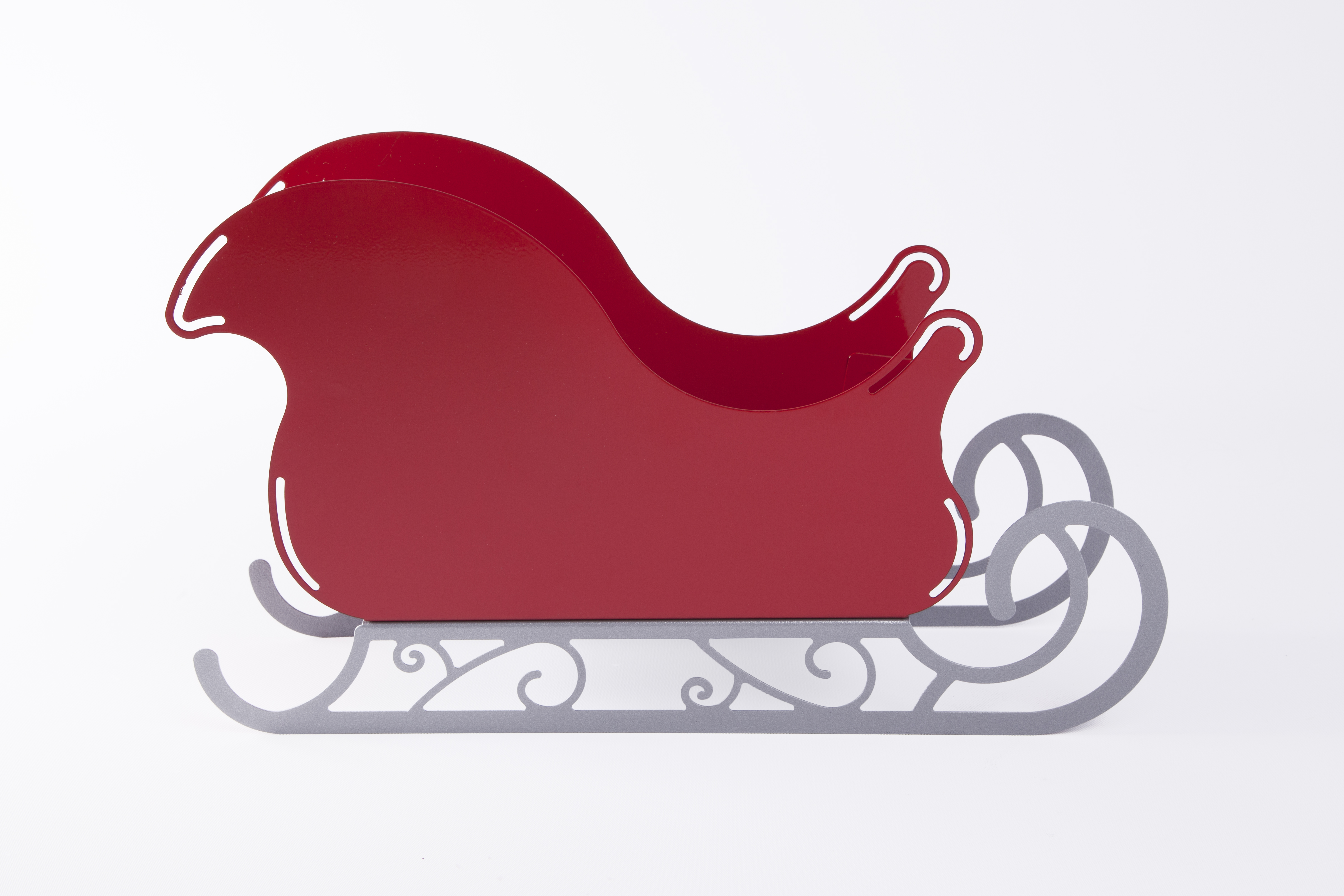 Large Santa Sleigh With Scroll Base   Rose Metal Products Inc