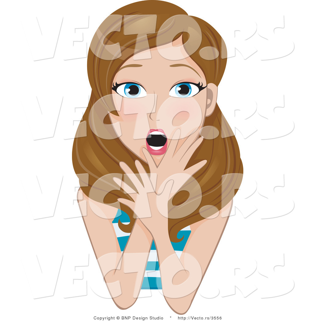 Larger Preview  Vector Of Shocked Girl Touching Her Face By Bnp Design    