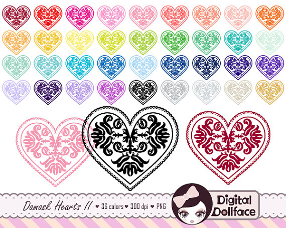Mother S Day Clipart Digital Heart Stamp Clip Art Lace Heart    