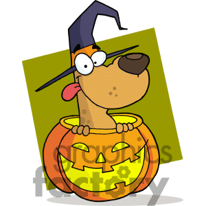Royalty Free Halloween Crazy Dog Clipart Image Picture Art   377744