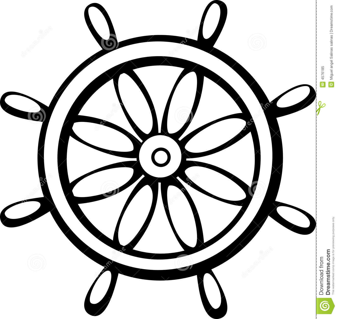 Ship Control Wheel Vector Illustration Royalty Free Stock Photo
