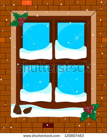 Snowy Window Stock Vectors   Vector Clip Art   Shutterstock