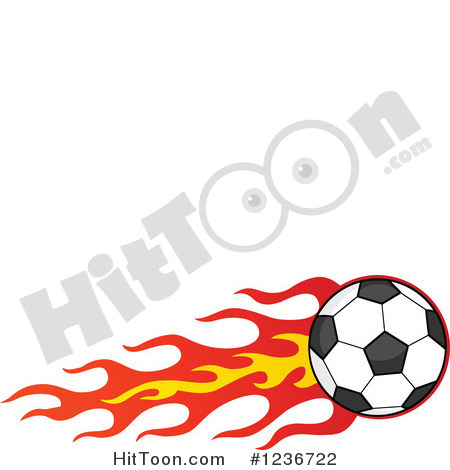 Soccer Clipart  1236722  Flying Soccer Ball With A Trail Of Flames By