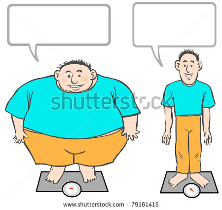 Vector Fat Slim Cartoon Men    79161415   Shutterstock