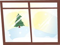 Winter Scene Window Stock Vectors Illustrations   Clipart