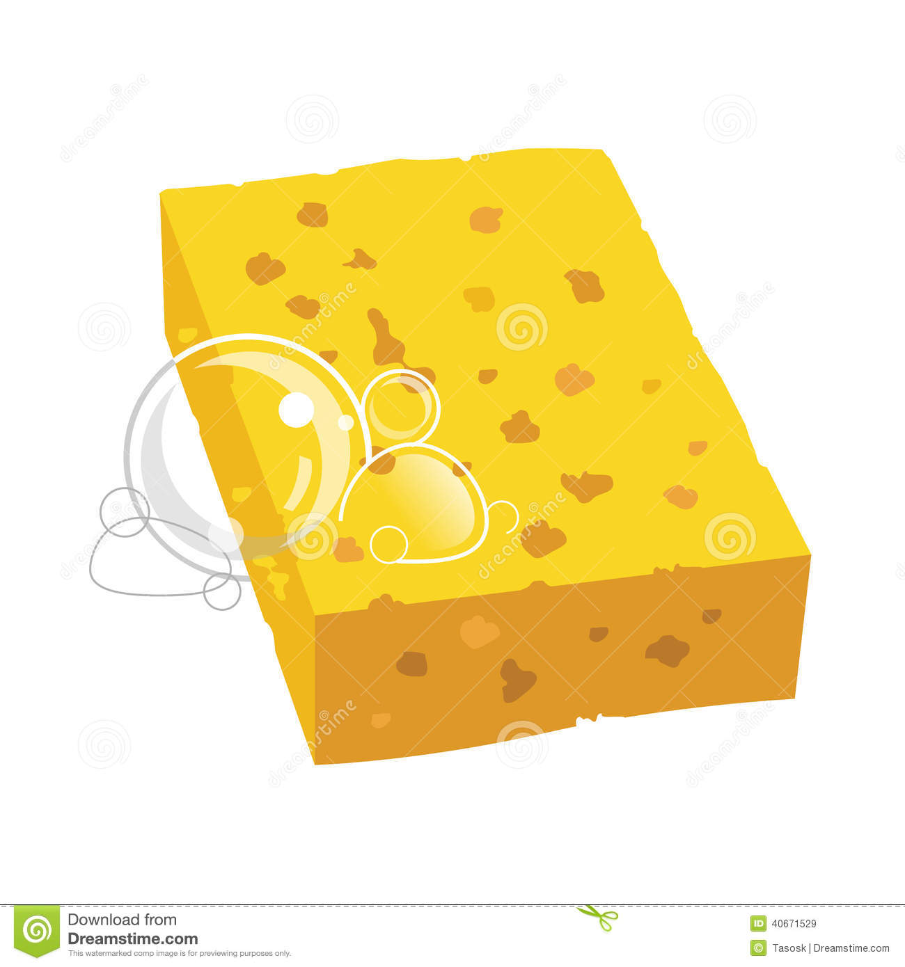 Yellow Sponge With Bubbles Stock Vector   Image  40671529