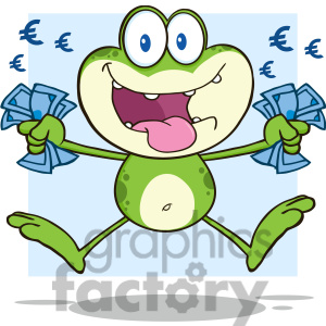 7288 Royalty Free Rf Clipart Illustration Crazy Green Frog Cartoon